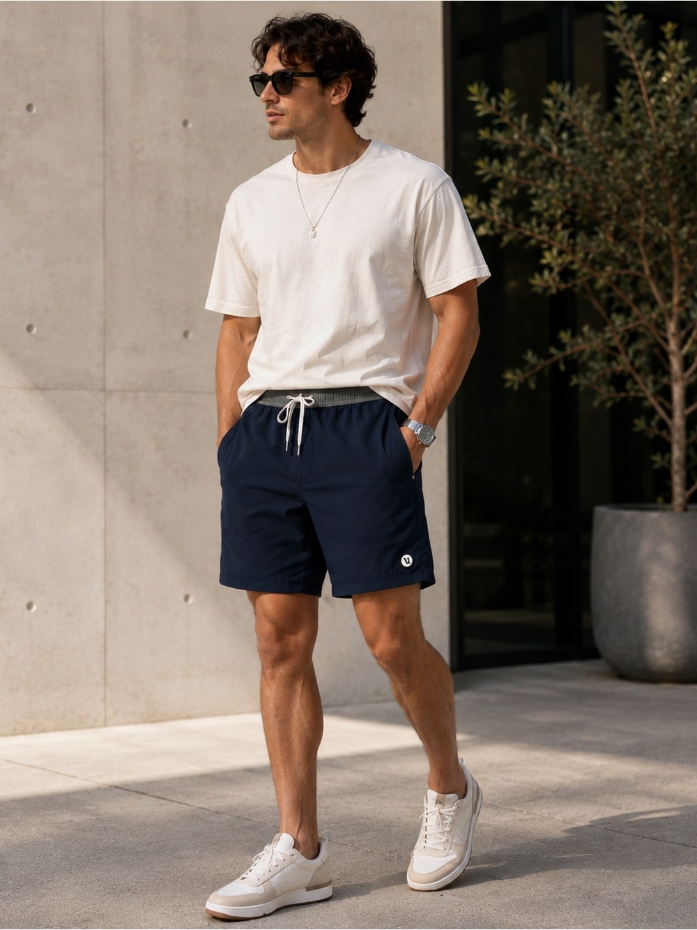 Vuori | Men’s Kore Shorts Navy Gray 7” Lined Athletic Shorts – Size Small